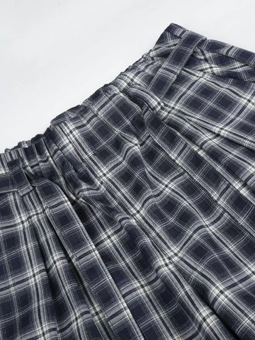Men's Plaid Wide-Leg Pants