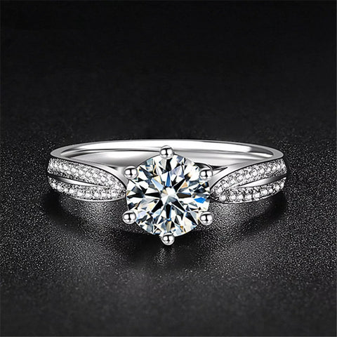 1 Carat Moissanite 925 Sterling Silver Ring