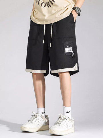 Men's Plus Size Drawstring Casual Cargo Shorts