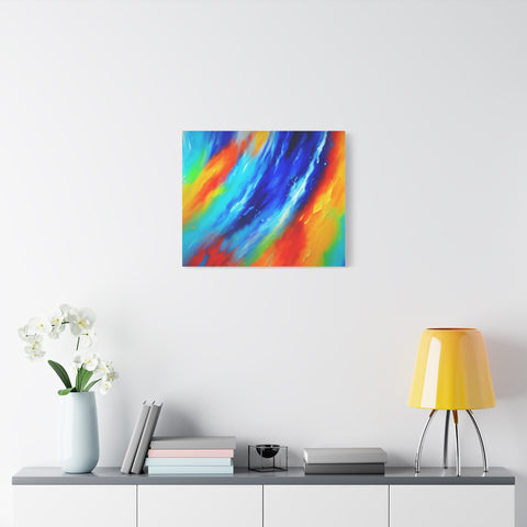 Abstract Rainbow Wave Matte Canvas Print — Vibrant Stretched Wall Art