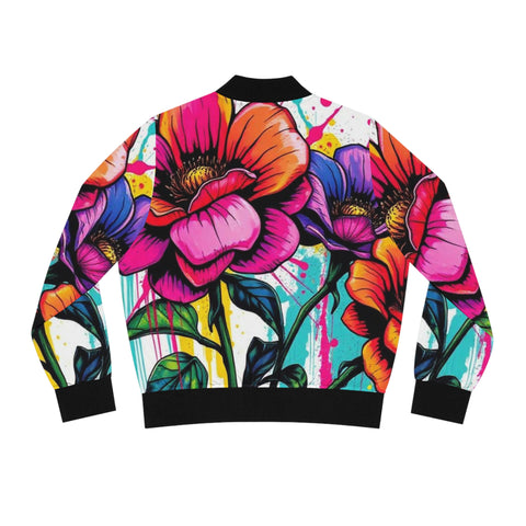 Floral Graffiti Bomber Jacket