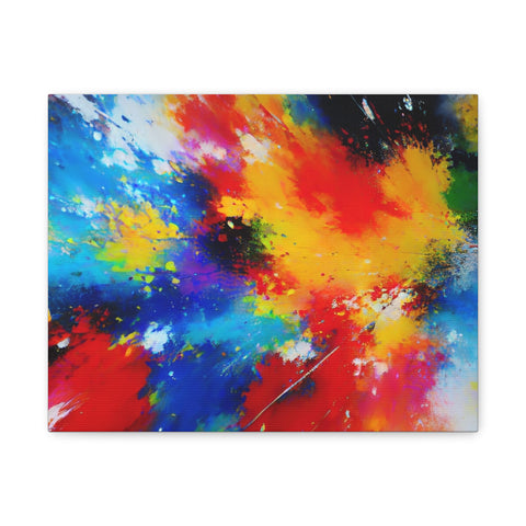 Abstract Color Splash Matte Canvas Print — Vibrant Stretched Wall Art
