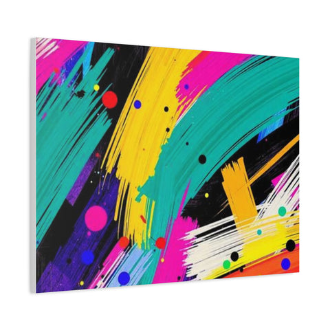 Abstract Neon Brushstroke Canvas Print — Colorful Modern Wall Art