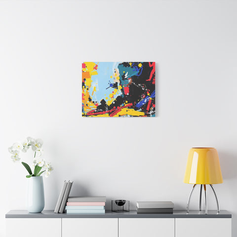 Abstract Color Splash Matte Canvas Print — Modern Stretched Wall Art