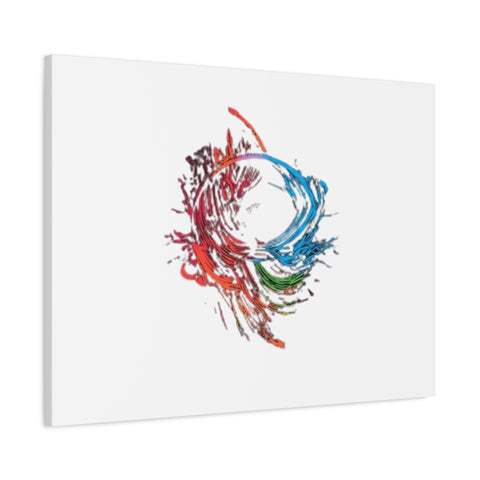 Abstract Color Splash Canvas Print — Modern Watercolor Circle Art on Matte Stretched Canvas
