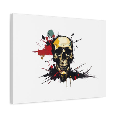 Skull Splash Art Canvas — Grunge Skull Wall Decor, Edgy Gothic Home Accent