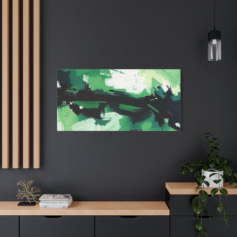 Abstract Green Brushstroke Canvas Print