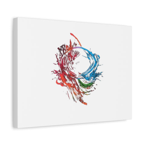 Abstract Color Splash Canvas Print — Modern Watercolor Circle Art on Matte Stretched Canvas