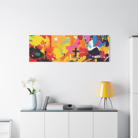Abstract Color Splash Canvas Print - Vibrant Stretched Matte Wall Art