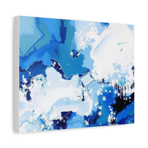 Abstract Blue Galaxy Canvas Print — Matte Stretched Wall Art