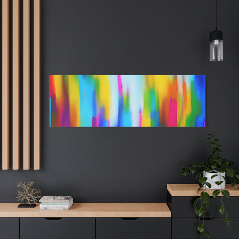 Abstract Rainbow Waves Matte Canvas Print — Vibrant Colorful Wall Art