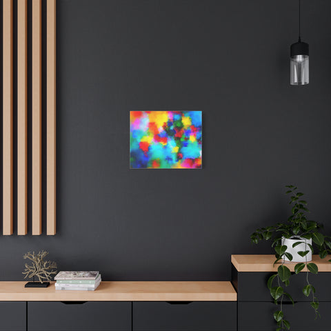 Abstract Rainbow Splash Matte Canvas Print