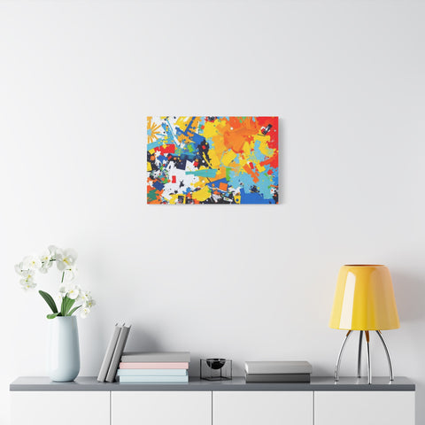 Abstract Splash Colorful Matte Canvas Wall Art – Vibrant Modern Stretched Print