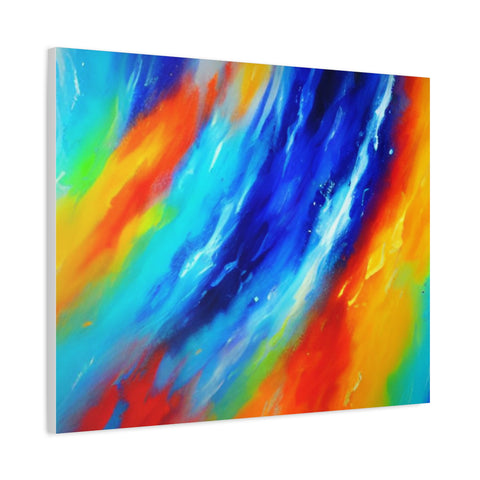 Abstract Rainbow Wave Matte Canvas Print — Vibrant Stretched Wall Art