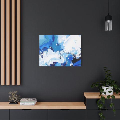 Abstract Blue Galaxy Canvas Print — Matte Stretched Wall Art