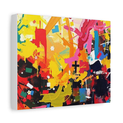 Abstract Color Splash Canvas Print - Vibrant Stretched Matte Wall Art