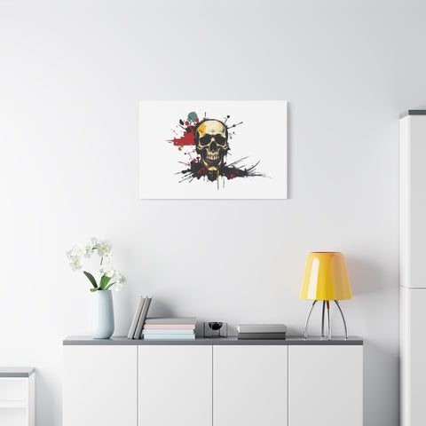 Skull Splash Art Canvas — Grunge Skull Wall Decor, Edgy Gothic Home Accent