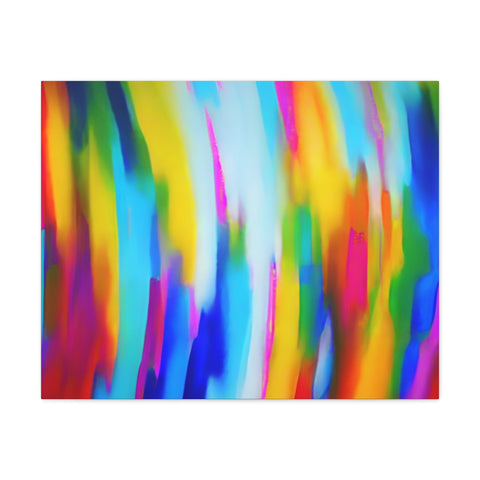 Abstract Rainbow Waves Matte Canvas Print — Vibrant Colorful Wall Art