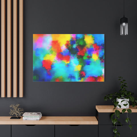 Abstract Rainbow Splash Matte Canvas Print