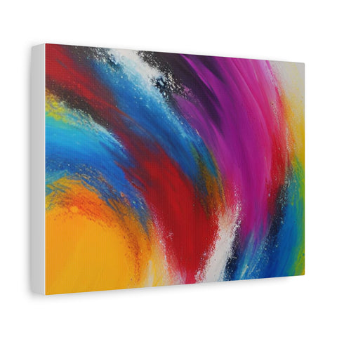 Abstract Rainbow Swirl Matte Canvas Print (Stretched)