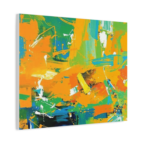 Abstract Orange & Green Canvas Art — Vibrant Modern Wall Decor