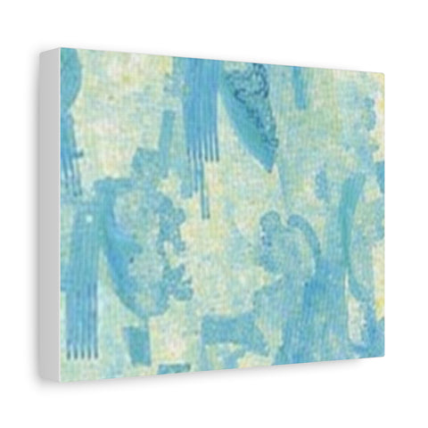 Abstract Aqua Brushstroke Canvas Print — Coastal Blue Wall Art
