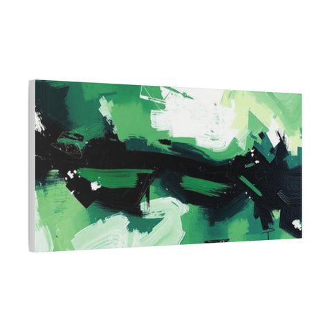 Abstract Green Brushstroke Canvas Print