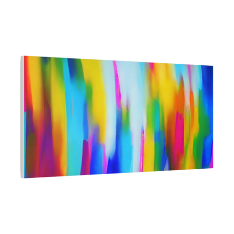 Abstract Rainbow Waves Matte Canvas Print — Vibrant Colorful Wall Art