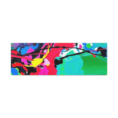 Abstract Neon Splash Matte Canvas Print — Vibrant Colorful Stretched Wall Art