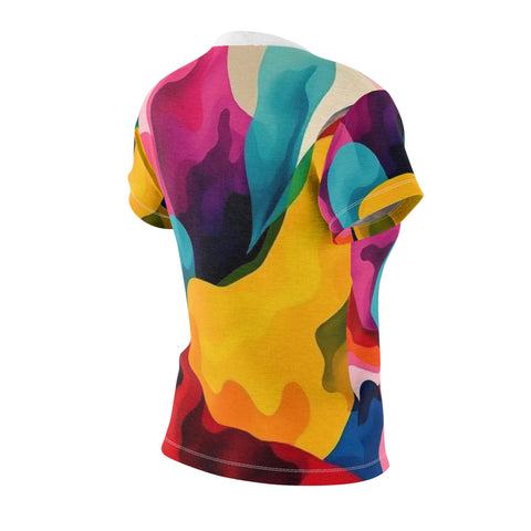 Abstract Color Splash Women's Tee — Vibrant All-Over Print
