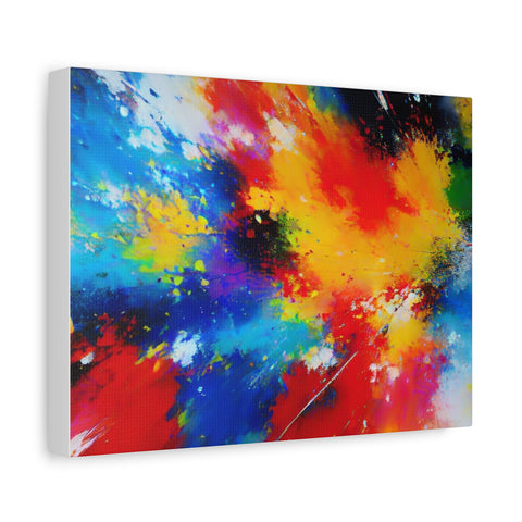 Abstract Color Splash Matte Canvas Print — Vibrant Stretched Wall Art