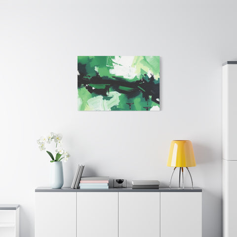 Abstract Green Brushstroke Canvas Print