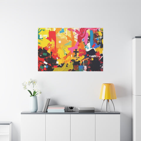 Abstract Color Splash Canvas Print - Vibrant Stretched Matte Wall Art