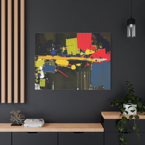 Abstract Color Splash Matte Canvas Print — Modern Stretched Wall Art