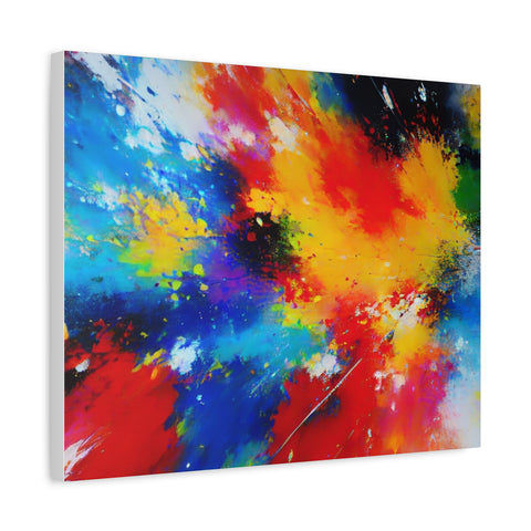 Abstract Color Splash Matte Canvas Print — Vibrant Stretched Wall Art