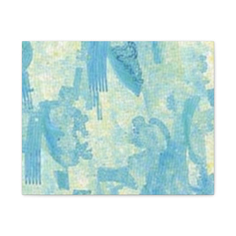 Abstract Aqua Brushstroke Canvas Print — Coastal Blue Wall Art