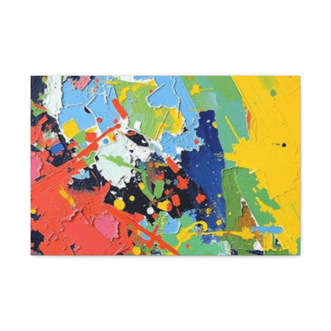 Abstract Color Splash Matte Canvas — Stretched Wall Art