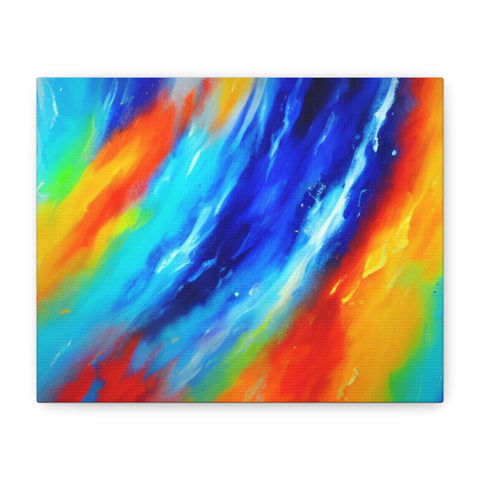 Abstract Rainbow Wave Matte Canvas Print — Vibrant Stretched Wall Art
