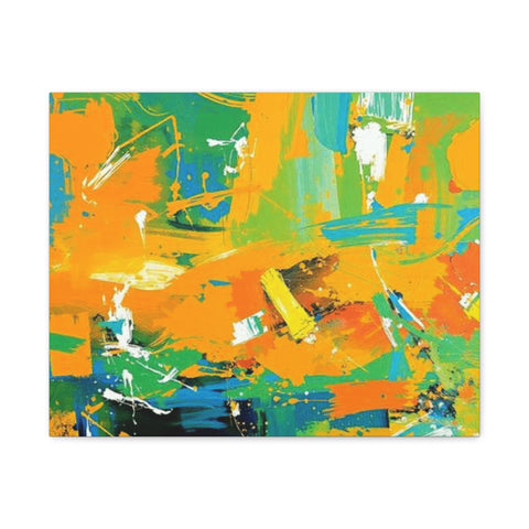 Abstract Orange & Green Canvas Art — Vibrant Modern Wall Decor