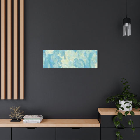Abstract Aqua Brushstroke Canvas Print — Coastal Blue Wall Art