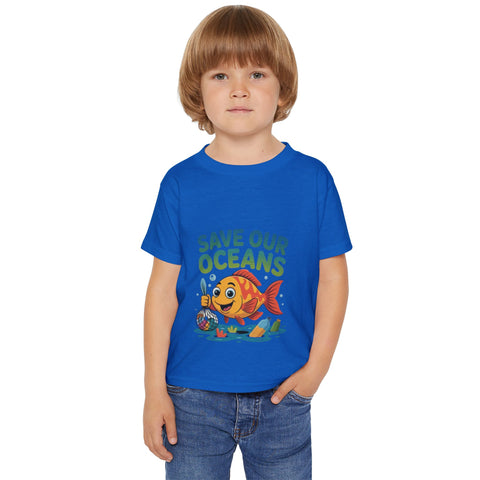 Save Our Oceans Toddler T-Shirt — Cute Fish Environmental Shirt for Kids