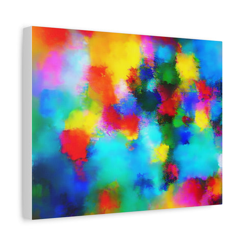 Abstract Rainbow Splash Matte Canvas Print