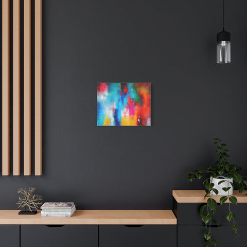 Vibrant Abstract Color Splash Matte Canvas Print