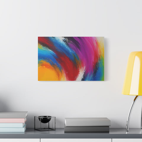 Abstract Rainbow Swirl Matte Canvas Print (Stretched)