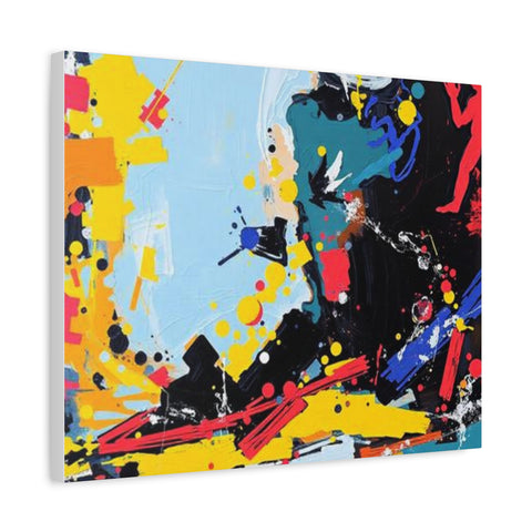 Abstract Color Splash Matte Canvas Print — Modern Stretched Wall Art