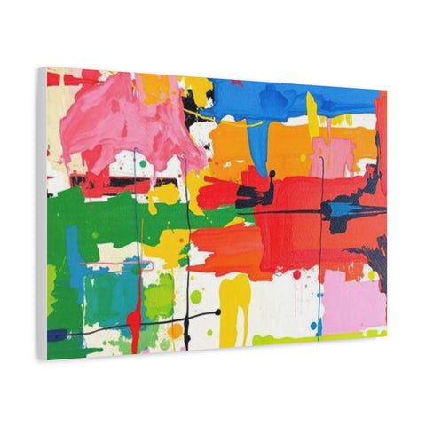 Abstract Color Splash Matte Canvas Print — Vibrant Modern Wall Art