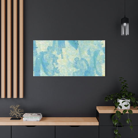 Abstract Aqua Brushstroke Canvas Print — Coastal Blue Wall Art