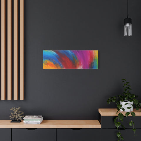 Abstract Rainbow Swirl Matte Canvas Print (Stretched)
