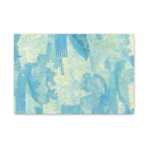 Abstract Aqua Brushstroke Canvas Print — Coastal Blue Wall Art