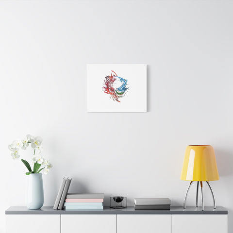 Abstract Color Splash Canvas Print — Modern Watercolor Circle Art on Matte Stretched Canvas
